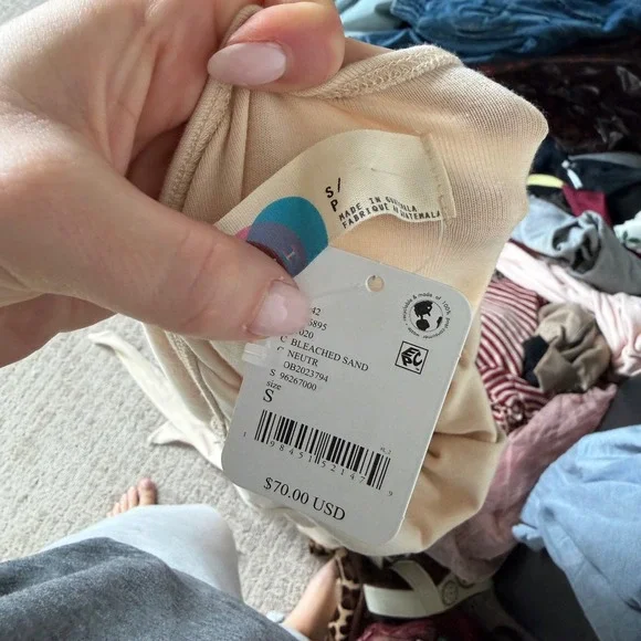 NWT Free People Beach Alix Plunge Low Back Midi Dress in Bleached Sand Neutral - Picture 3 of 9